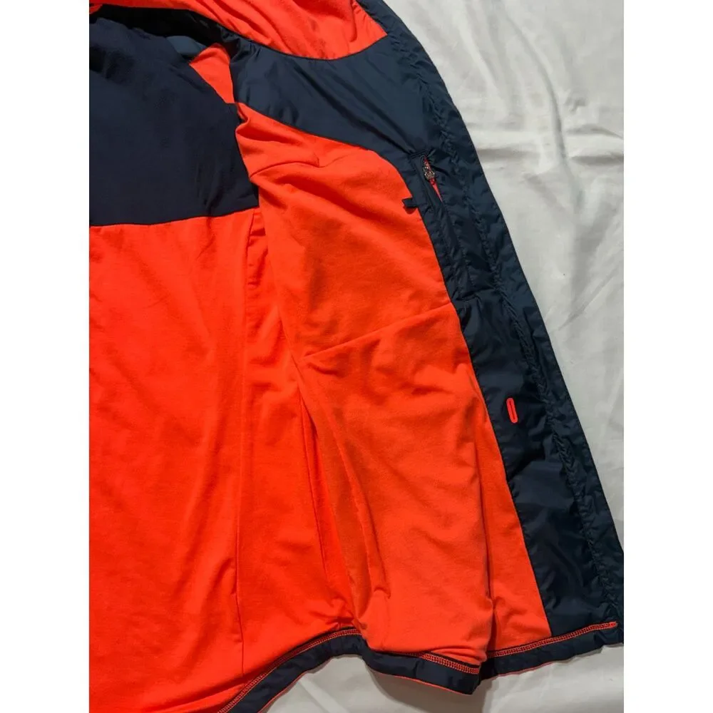 lululemon Get Up & Glow Jacket 4 Orange Navy Reflective Ponytail Hood